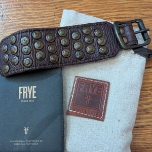 Frye Brown Leather Studded Belt Bag
